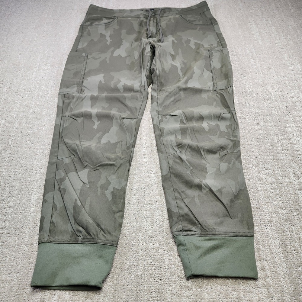 Prana Pants Women 12 Halle Jogger Camo Hiking Lightweight Quick Dry Stretch